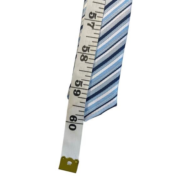 Gian Franco Italy Handmade Microfiber Tie 60” Blue Silver - Picture 2 of 10